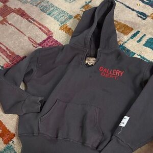 Gallery Dept Charcoal Hoodie with Red Logo (kids)
